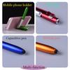 Foldable Ballpoint Pen LED Light Mobile Phone Stand Useful Touch Screen Pen