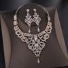 Комплекты ювелирных изделий в стиле барокко с геометрическим кристаллом из Дубая, женские серьги-гвоздики, чокеры, ожерелья, свадебные нигерийские африканские бусы, комплект ювелирных изделий