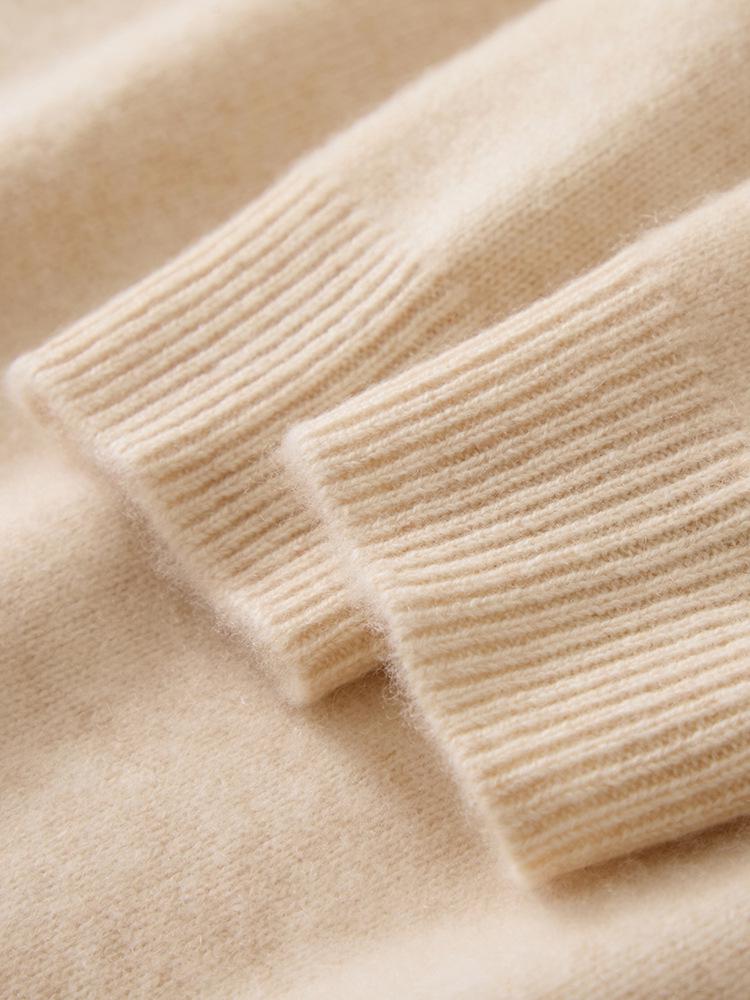 Women's V-Neck Loose Knit Cashmere Sweater - Autumn/Winter Style, Thick Long Sleeve, Slimming and Fashionable