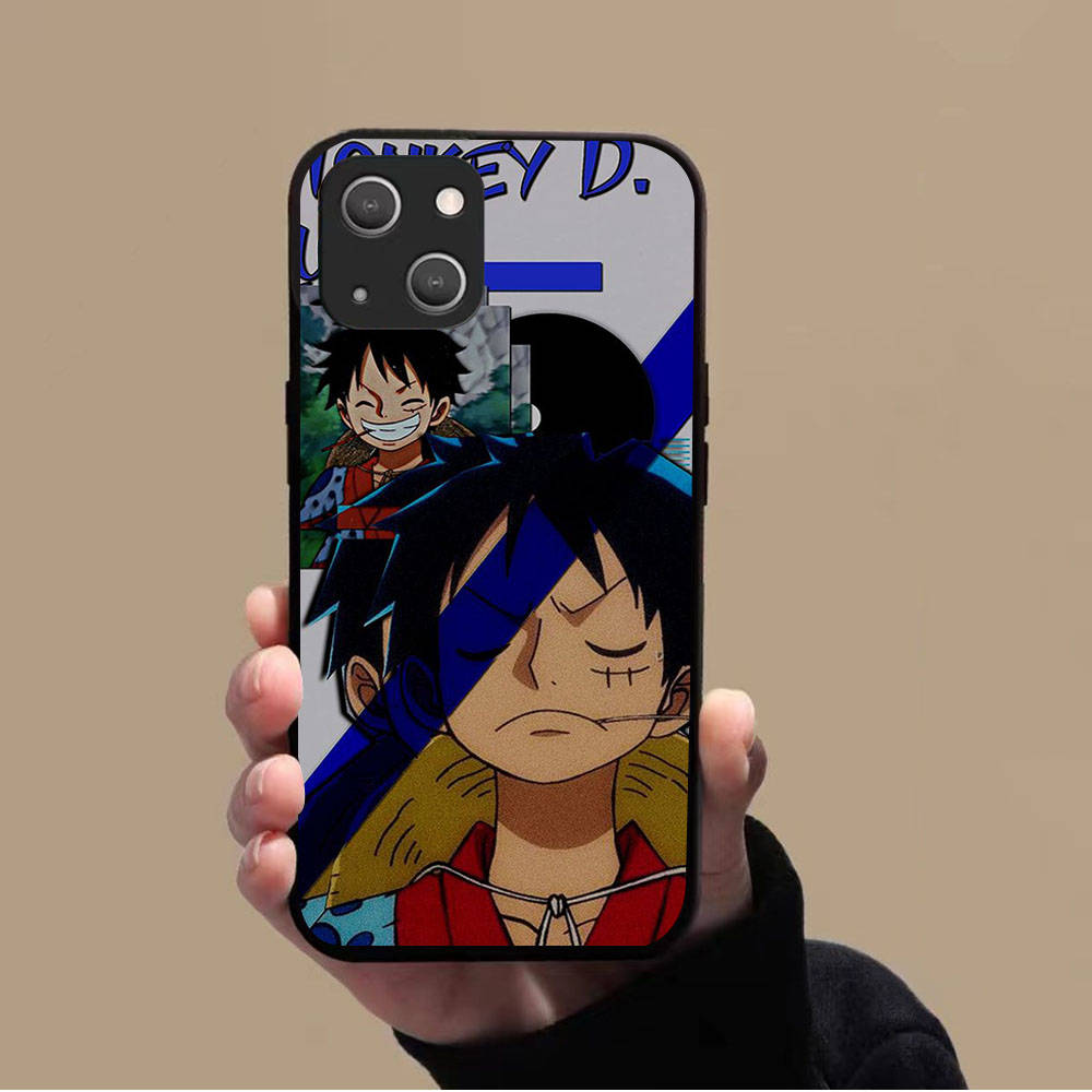 KK-41 One Piece Poster Soft Black Case for iPhone XR 14 15 11 12 13 6 7 8 X XS Pro Max Samsung S22 S23 S21 S24 FE Ultra S8 Plus