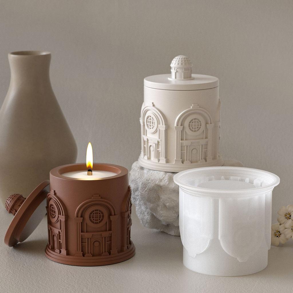 House Mould Silicone Tray for Epoxy Resin Castes House Jewelry Plate Candle Holder Art Craft Supplies Home Decoration