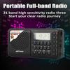 Полнодиапазонный радиоприемник, портативный FM/AM/SW-приемник, перезаряжаемый радиоприемник TF/USB, музыкальный плеер с ЖК-дисплеем, разъем для наушников 3,5 мм