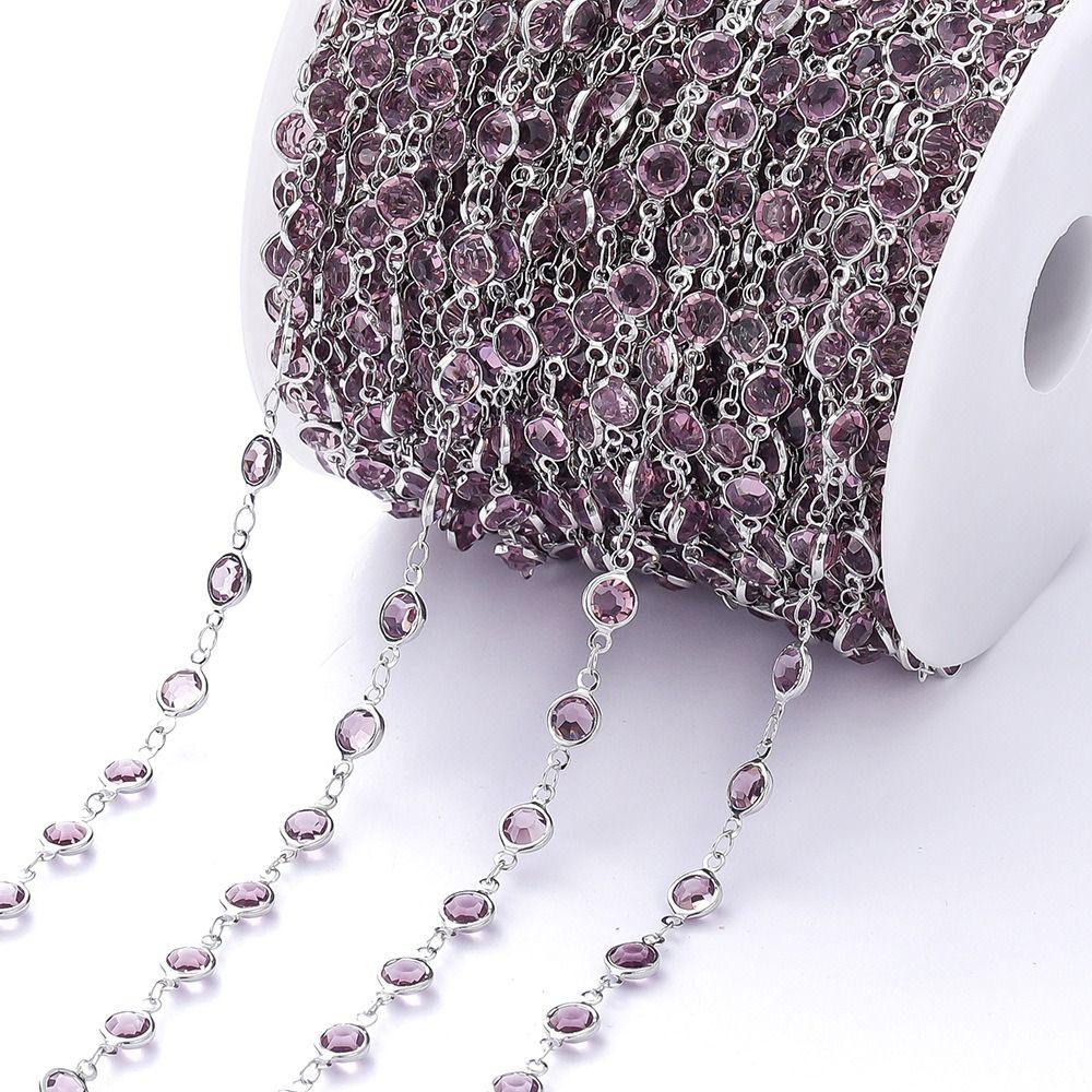 Shiny Necklace Chain Crystal Beads Beaded Making 1Meter Crystal Beads Chains