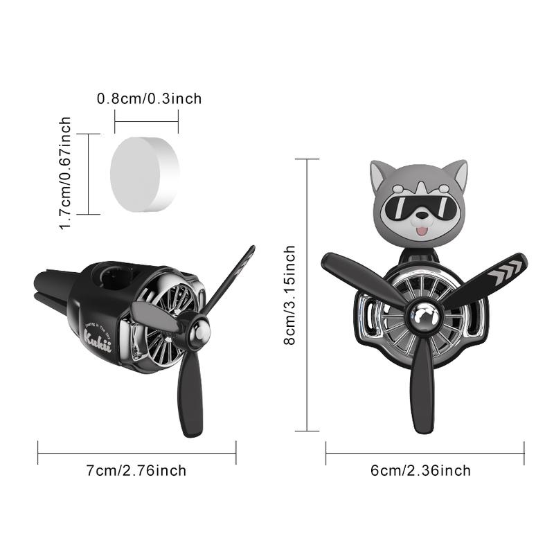 No perfume DIY fragrance head shake rotate propeller plane cool fun dog pilot car air fresheners accessories decoration diffuser
