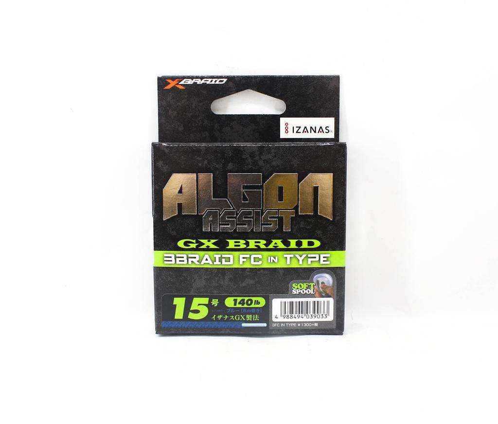 Sale YGK Algon Assist GX Braid FC In Type 6m Size 15, 140lb Blue (9033)