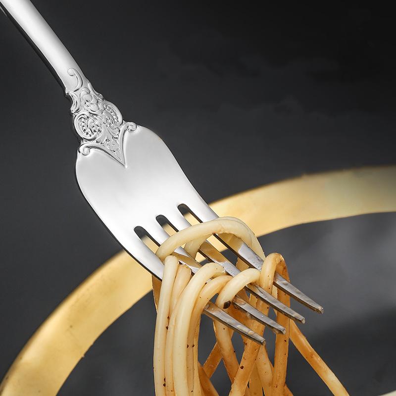 Кухонный набор столовых приборов из серебра и золота из нержавеющей стали Королевская десертная сервировочная ложка Вилки Ножи для стейков Столовые приборы Посуда в западном стиле Подарки