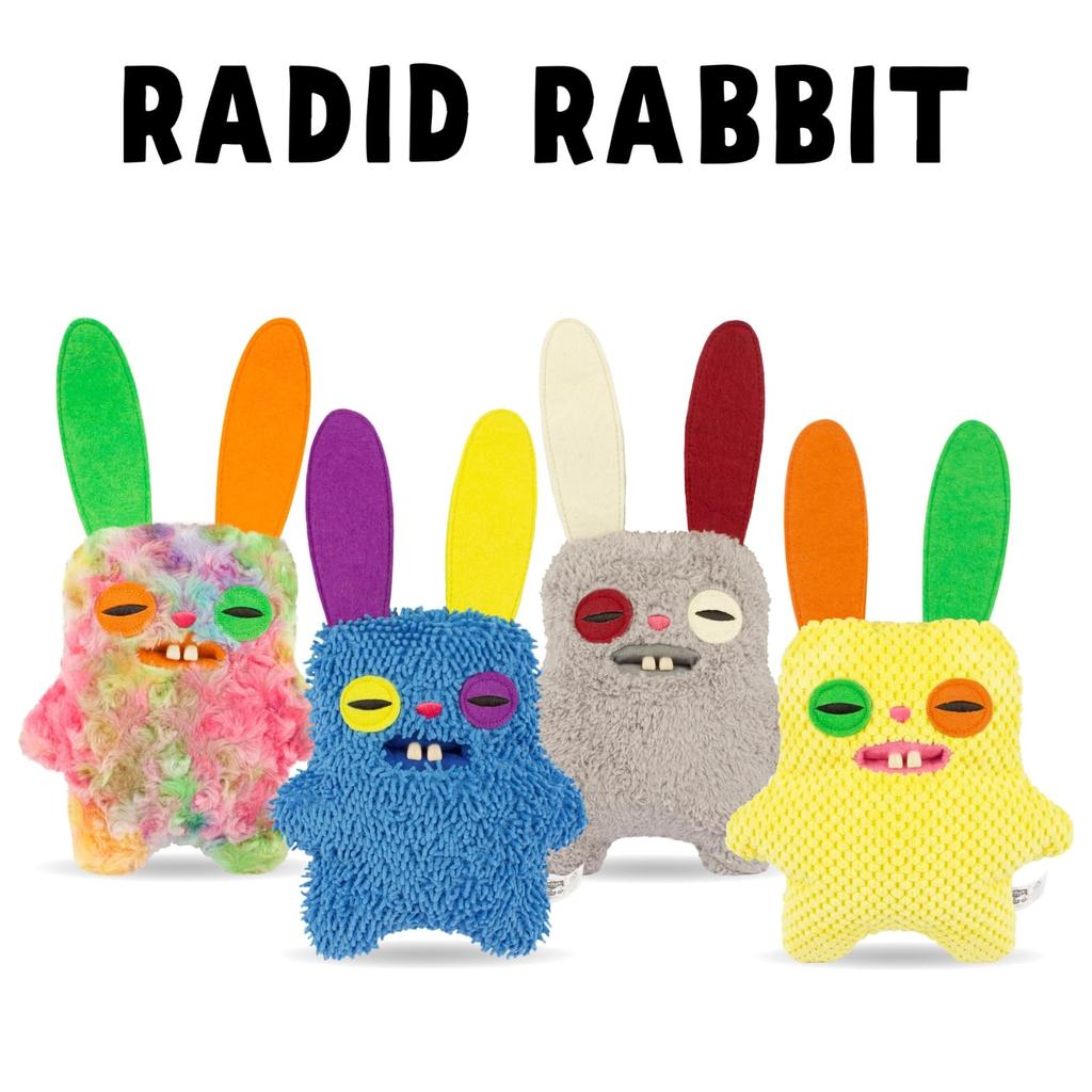 FUGGLER Rabbit Multicolored Squeaky Dog Authentic Toy,