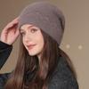 New Women Winter Hat Fashion Pearl Decorate Beanie Hat Warm Winter Cap For Female Casual Streetwear Knitted Hat
