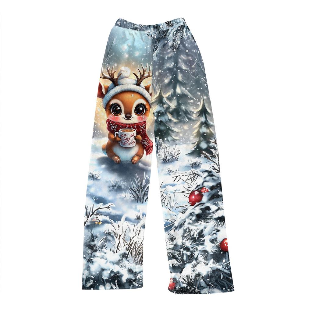 Женские зимние клетчатые брюки, длинные брюки, спортивные брюки