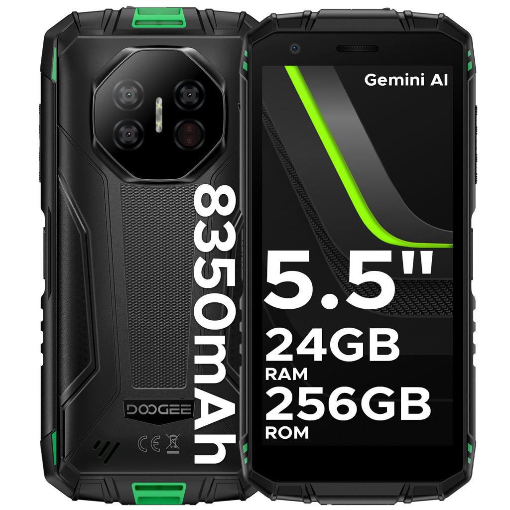 DOOGEE Fire 3 Ultra Защищенный смартфон, 8350 мАч, Android 15, 5,5" HD+, Восьмиядерный, 24 ГБ+256 ГБ, NFC, IP68/IP69K
