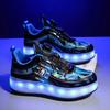 Детские роликовые кроссовки Четырехколесные светящиеся кроссовки со светодиодной подсветкой Раздвижные роликовые кроссовки Спортивные ученические роликовые кроссовки йо