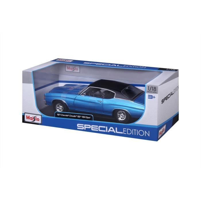 Voiture de collection Chevrolet Chevelle SS454 Sport Coupé 1971 - MAISTO - 1/18 - Bleu