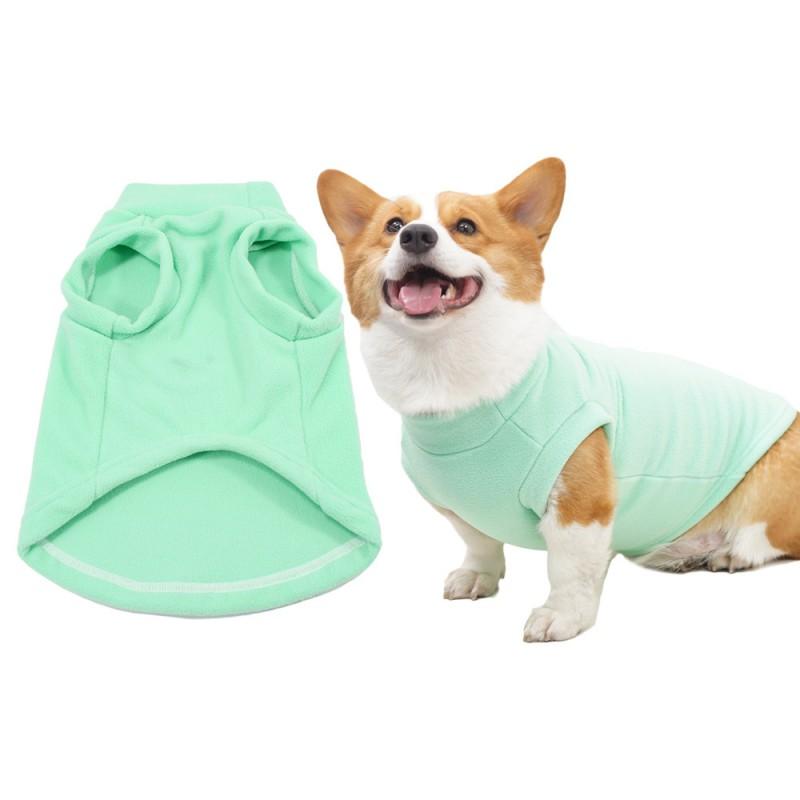 Fleece Pet Hoodie Medium Dogs Winter Warm Coat Solid Color Corgi Sweater