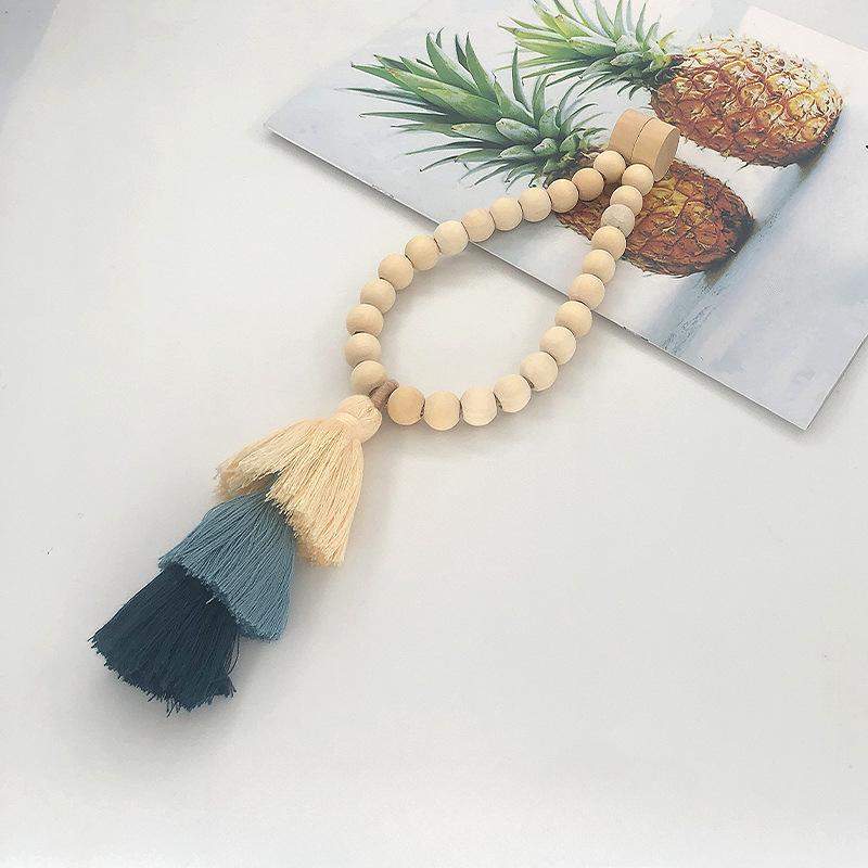 Деревянные подхваты для штор с бусинами Высокопрочное магнитное притяжение Магнитный тканевый органайзер Завязки для штор Магнитная пряжка Мягкая мебель