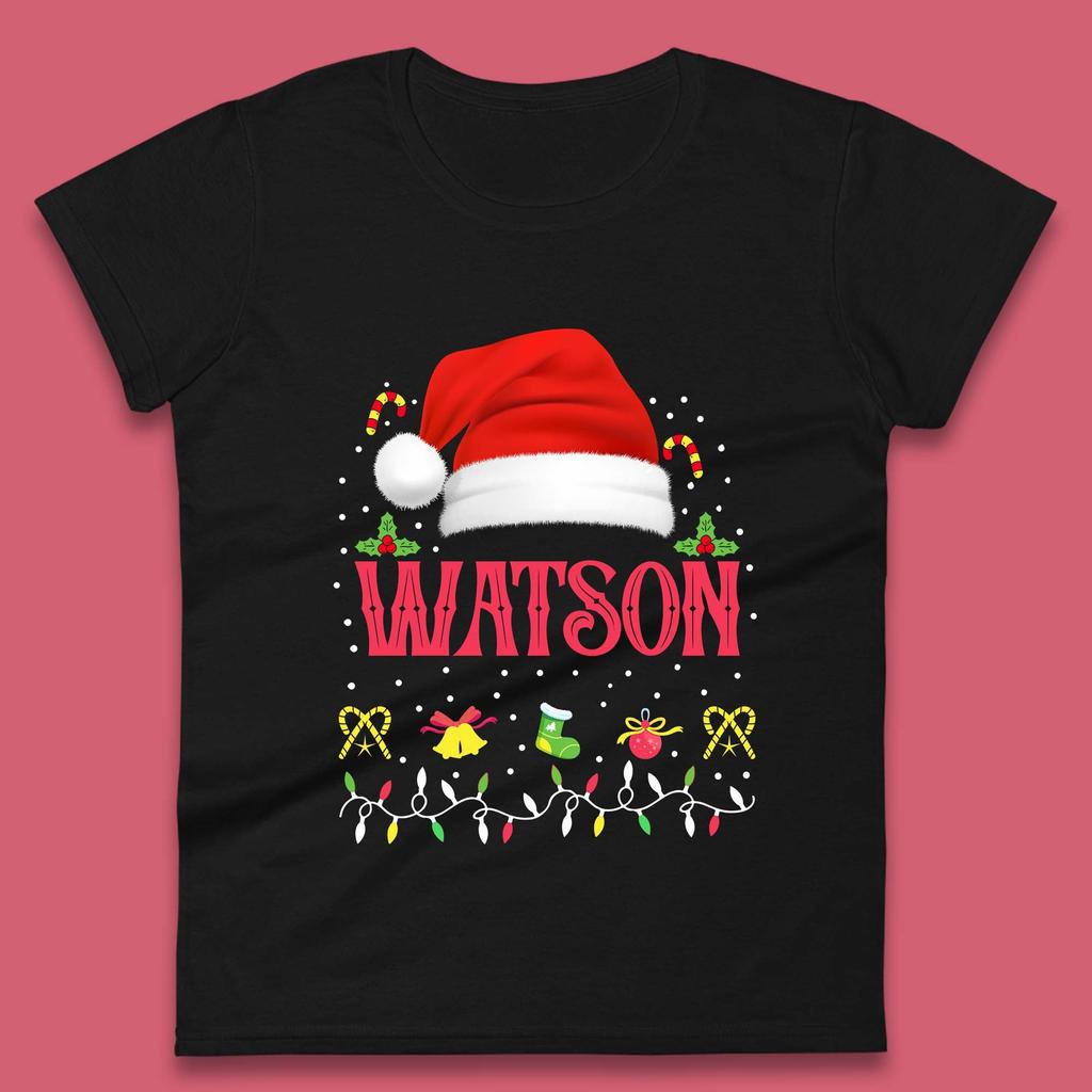 Personalised Christmas Santa Claus Hat Womens T Shirt Mens Tops Tees Unisex