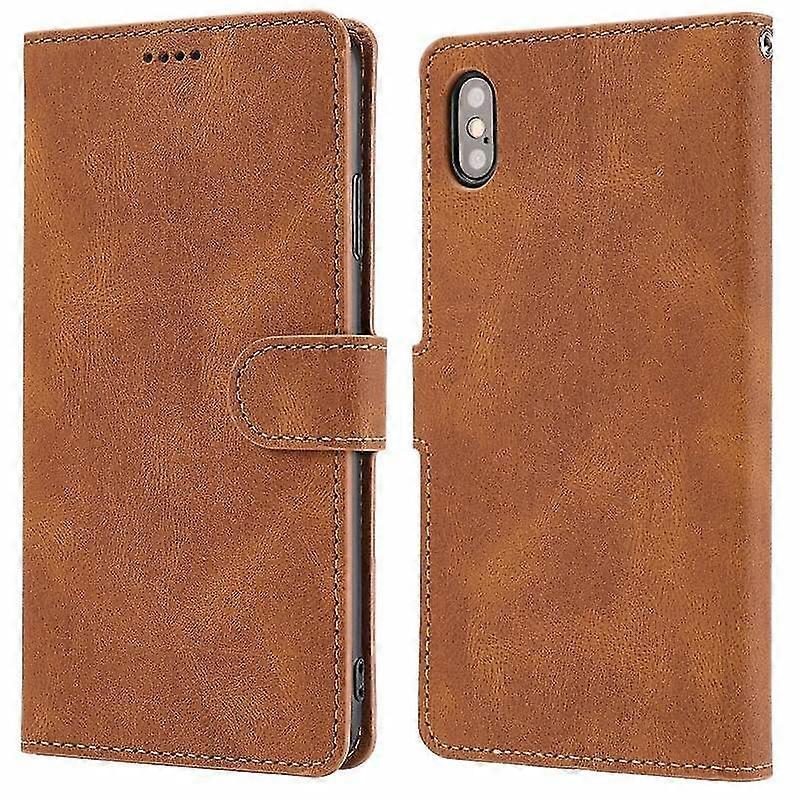 Case cover For Iphone X / Xs Fantasy Classic Skinfeel Calfskin Texture Magnetic Buckle Horizontal Flip Pu Leather Case With Holder & Card Slot & Walle