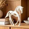 Украшение для офисного стола, 3D-печатная абстрактная статуэтка лошади, минималистичная полая белая фигурка для матового декора, фигурка животного, украшение для дома