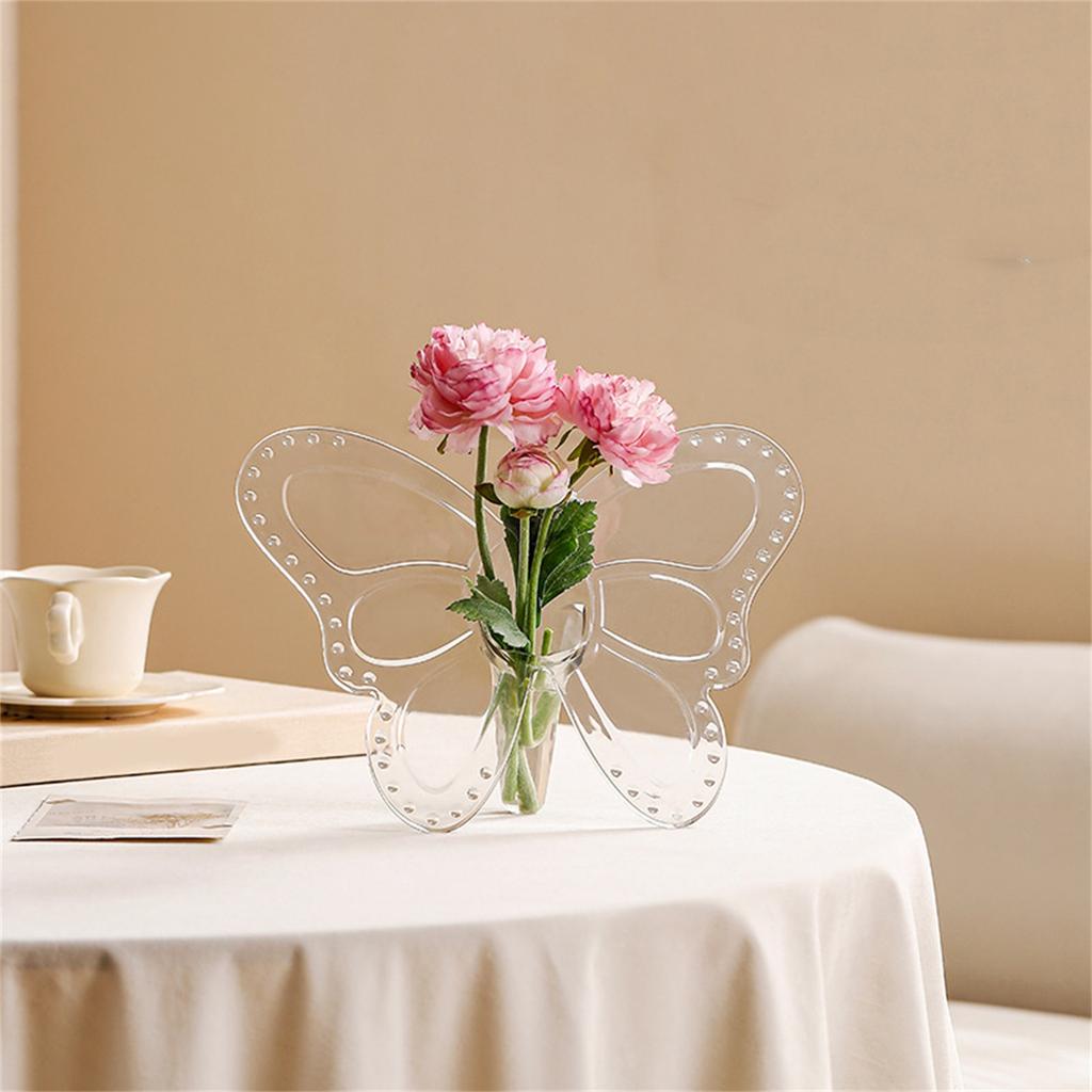 Acrylic Vase, Butterfly Photo Decoration, High-end Photo Decoration, Plastic Vase, Living Room Flower Arrangement, Living Room Decoration Decoration