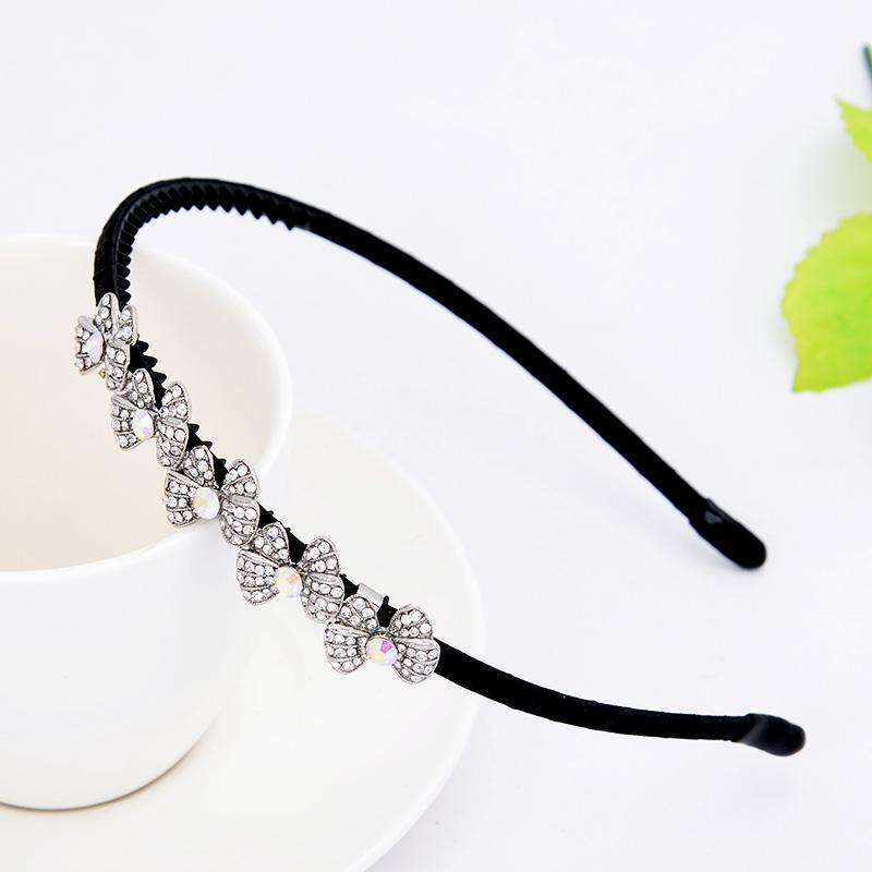 EASYA Новые Простые Ручной Работы Повязки на Голову с Бантиком-Бабочкой для Женщин и Девочек Модные Аксессуары для Волос с Кристаллами и Стразами в Виде Цветка Ювелирные Изделия