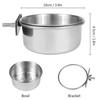 Stainless Steel Clamp-on Hanging Food Dish Cage Cup Bird Feeder Water Drinker Parrot Feeding Bowl