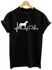 Horse Heartbeat Line Print T Shirt Women Short Sleeve O Neck Loose Women Tshirt Ladies Summer Fashion Tee Shirt Tops Clothes