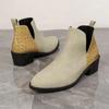 Женские ботильоны, новые осенние замшевые ботинки челси, женские модные ботинки на платформе, ботильоны на каблуке с боковой молнией, Botas De Mujer