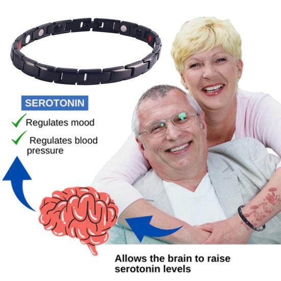 Браслет для контроля артериального давления, германиевый браслет с отрицательной эмиссией ионов, синий титан, для снятия стресса и управления артериальным давлением, браслет для ухода