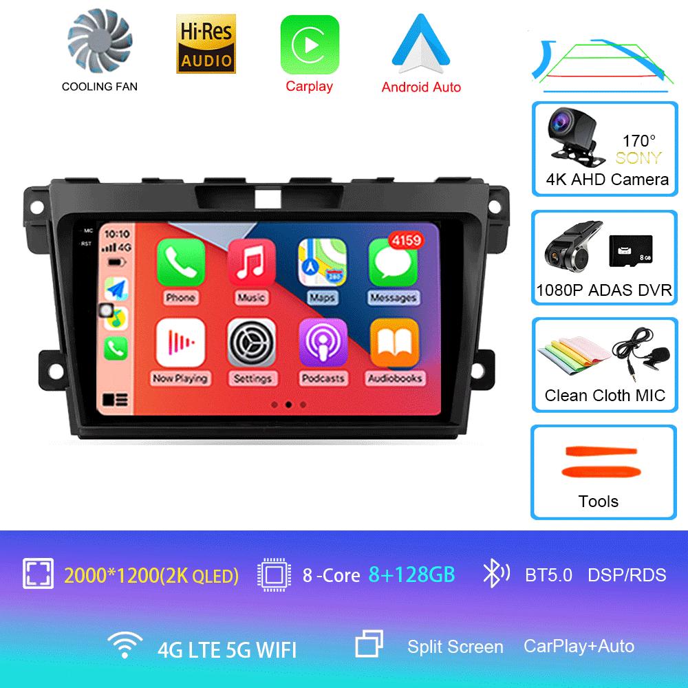 Автомобильное радио Android 14 Carplay для MAZDA 2007 2008 2009 2010 - 2014 CX-7 CX7 CX 7 Навигация GPS Мультимедийный проигрыватель стерео Wi-Fi BT