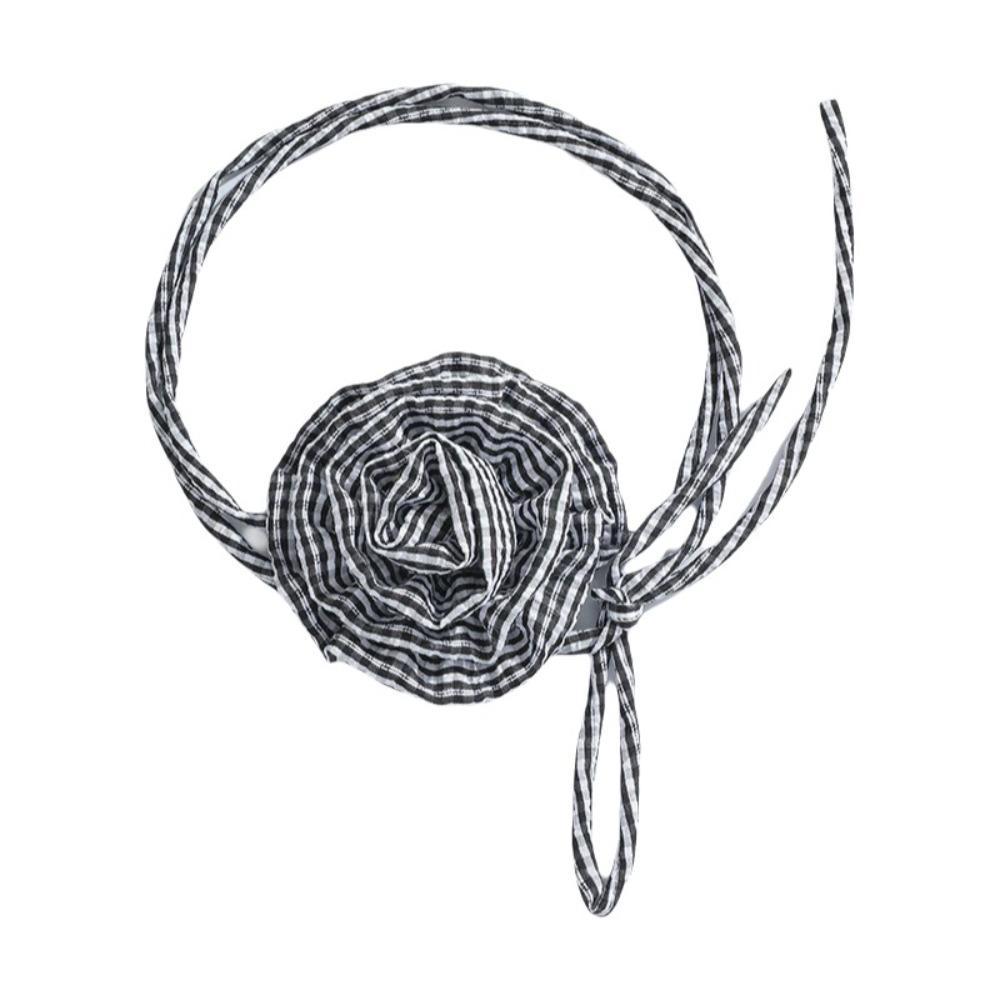 Korean Style Chiffon Necklace Elegant Leopard Print Chocker All-match Flower Clavicle Chain Party