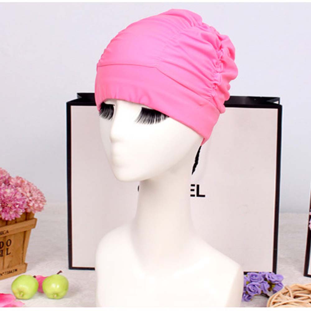 Large Long Hair Free Size Elastic Fabric Bathing Ear Protect Swimming Caps Diving Hat Swim Pool Hat