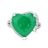 New Jewelry Set Heart-shaped Ring Necklace Grandmother Green Vintage Niche High-end Adjustable Women