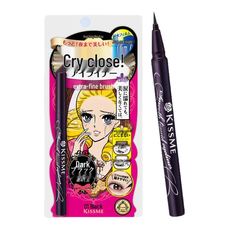 Kiss Me Водостойкая жидкая подводка для глаз с ультратонким аппликатором