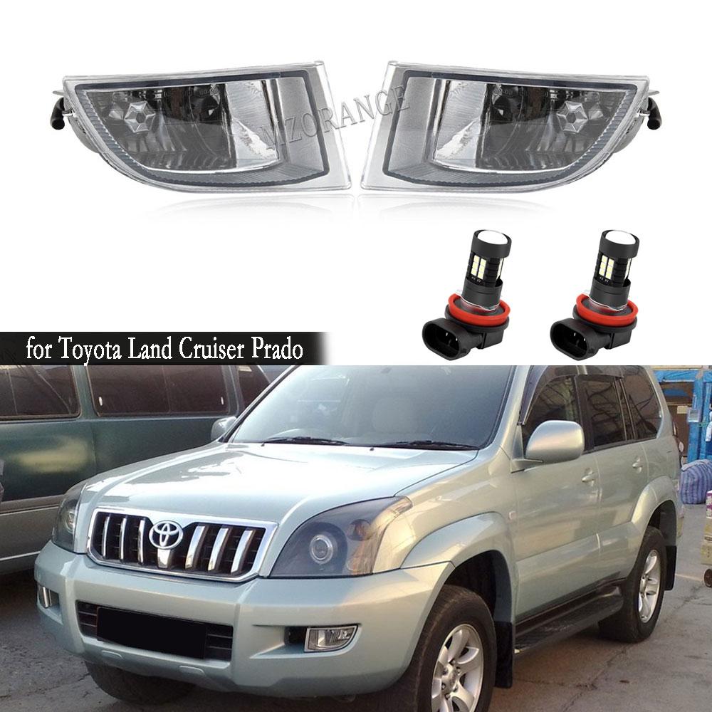 Fog Lights Led Fog Lights for Toyota Land Cruiser Prado 120 2002-2009 Headlight Fog Light Clear Lens Fog Lamps Driving Lamp