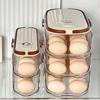 Automatic Rolling Egg Container Fridge Storage Box Food Grade BPA Free Transparent Stackable Fridge Organizer