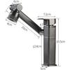 Bathroom Basin Mixer Tap Grey Single Handle 360° Rotation Brass Rotating Bathroom Sink Taps Bathroom Faucet, Low (Grey Low)