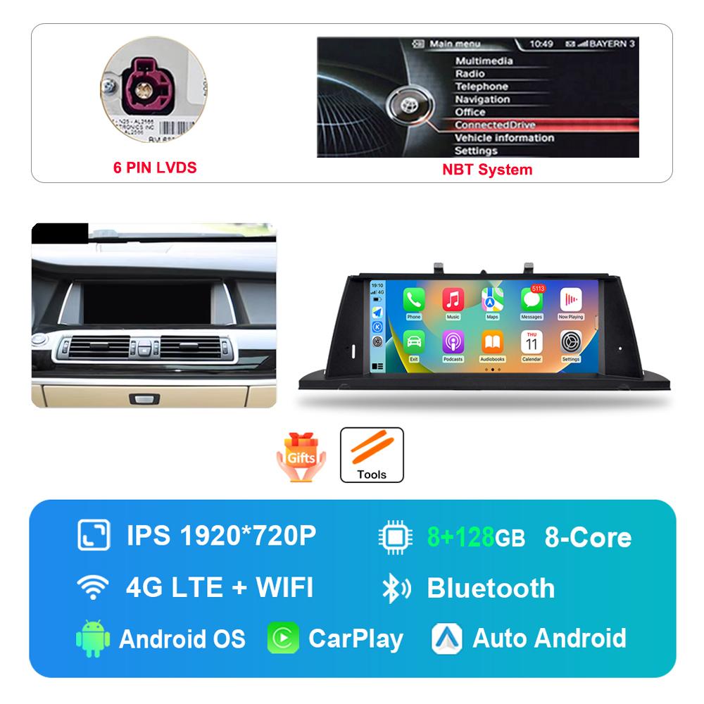 10.25 inch for BMW 5 Series F07 GT 2011 - 2017 CIC NBT System DSP Stereo GPS HD Touch Screen Android Car Radio Multimedia Player