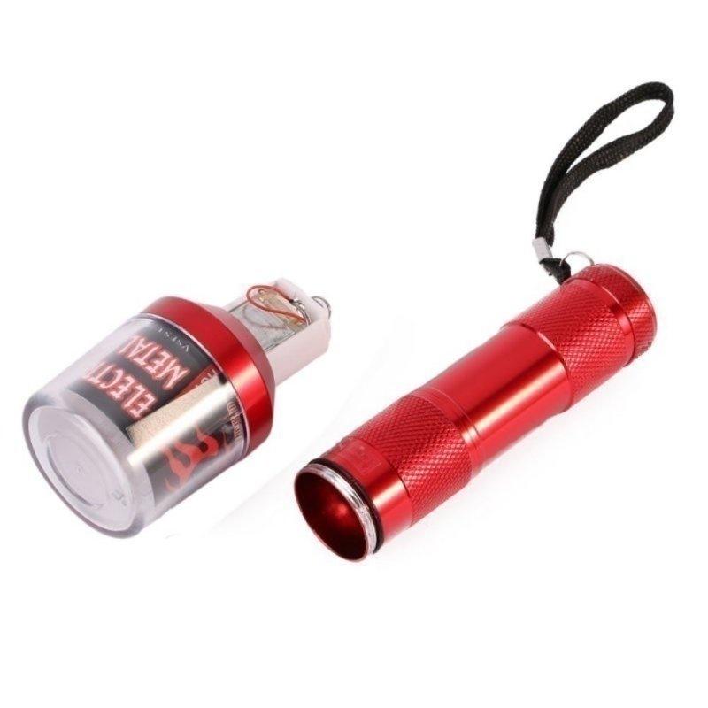 Useful Zinc Alloy Electric Metal Grinder Herb Tabacco Crusher Grinder Cracker Flashlight