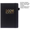 2026 Planner A5 Hardcover Daily Organizer with 12-Month Calendar Goal Tracking And Elastic Closure Productive Daily Agenda Book for