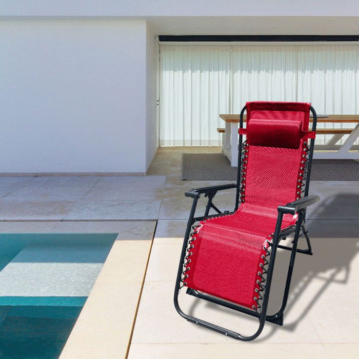 Шезлонг Jardin Exterieur Inclinable 90 x 108 x 66 см Rouge - Marbueno