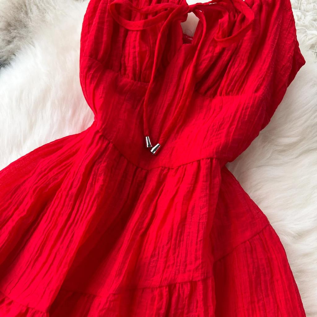 Маленькая одежда с милым бантом и квадратным воротником, облегающие короткие юбки с оборками, сексуальное платье на бретельках с открытой спиной