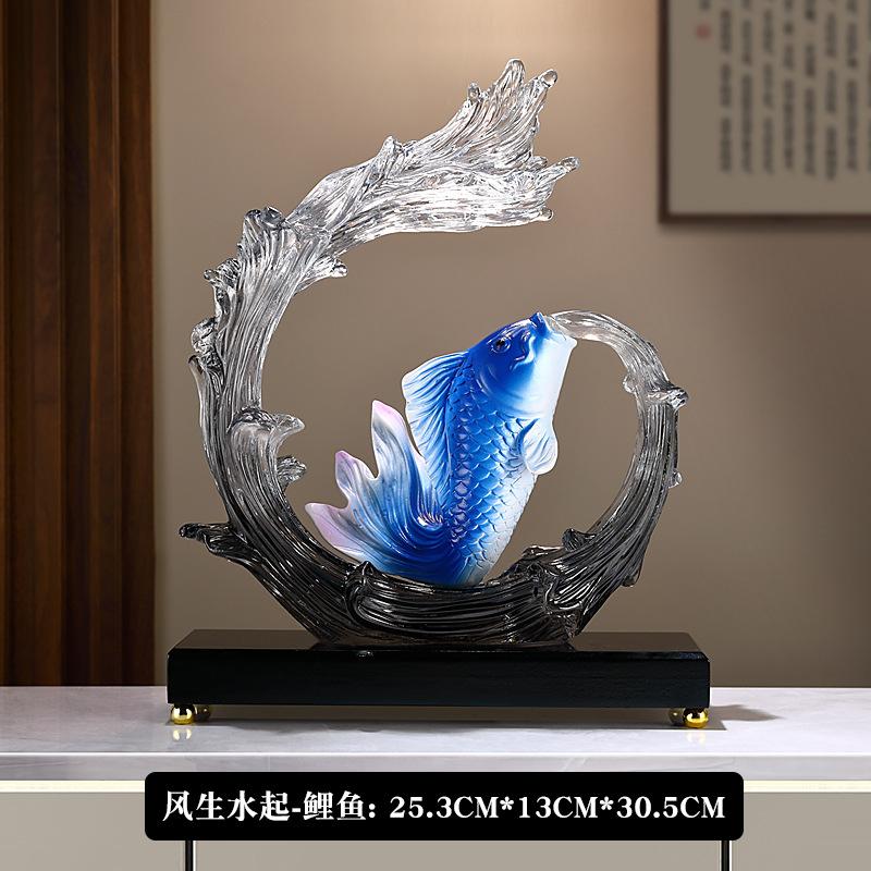 Скульптура тыквы «Счастливый карп», украшение для рабочего стола в офисе, креативная статуэтка из смолы, китайский подарок на свадьбу и Новый год