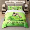 Billie Eilish 3Pcs Bedding Set, Personalized Custom Name Text, 1 Duvet Cover & 2 Pillowcases For Bedroom
