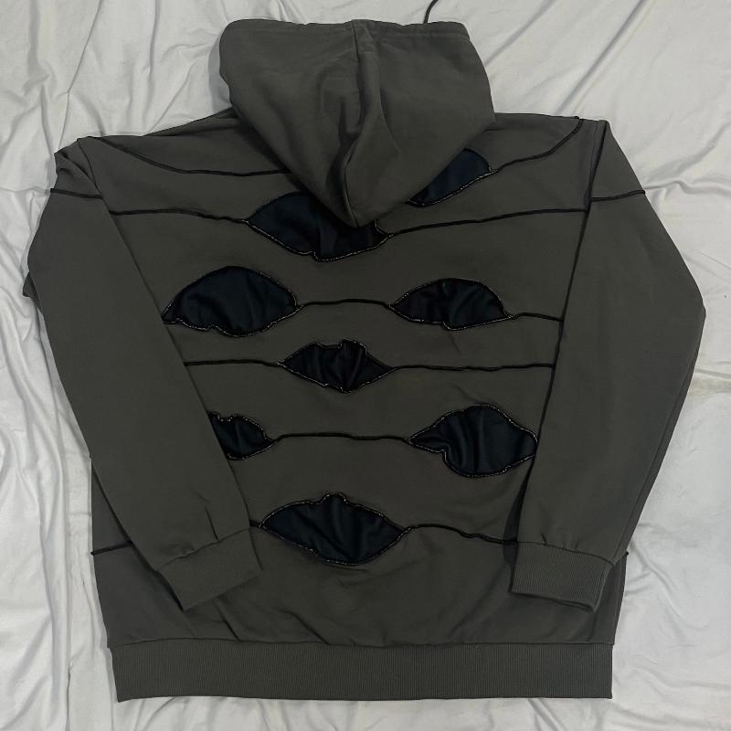 European and American Street Dark Glasses Retro Y2k Hoodie Patchwork Embroidered Loose Pullover Hoodie