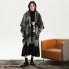 Womens Lightweight Shawl Wrap Scarf With Ink Wash Print Faux Cashmere Cape Coat Boho Chic Winter Accessory