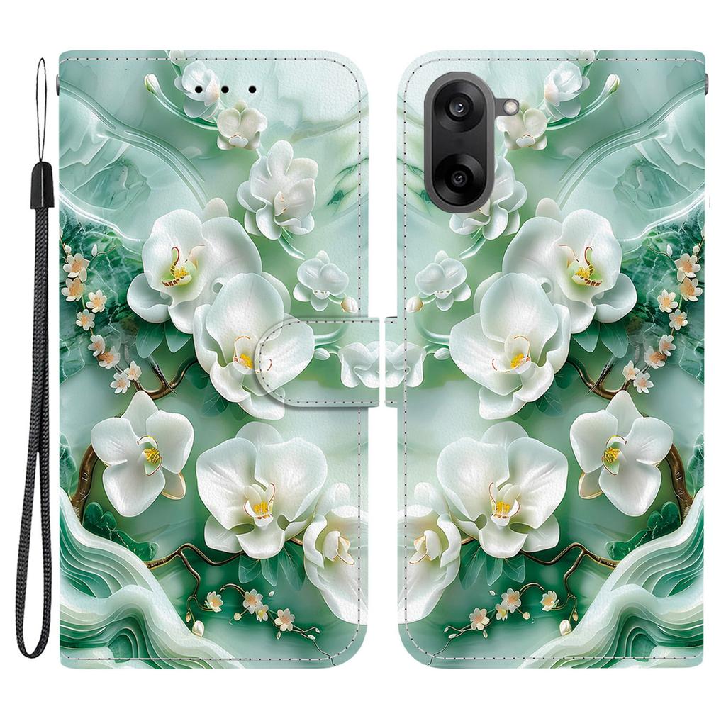 Для OnePlus Nord CE5 5G Чехол с принтом Кожаный откидной кошелек Чехол для телефона со шнурком