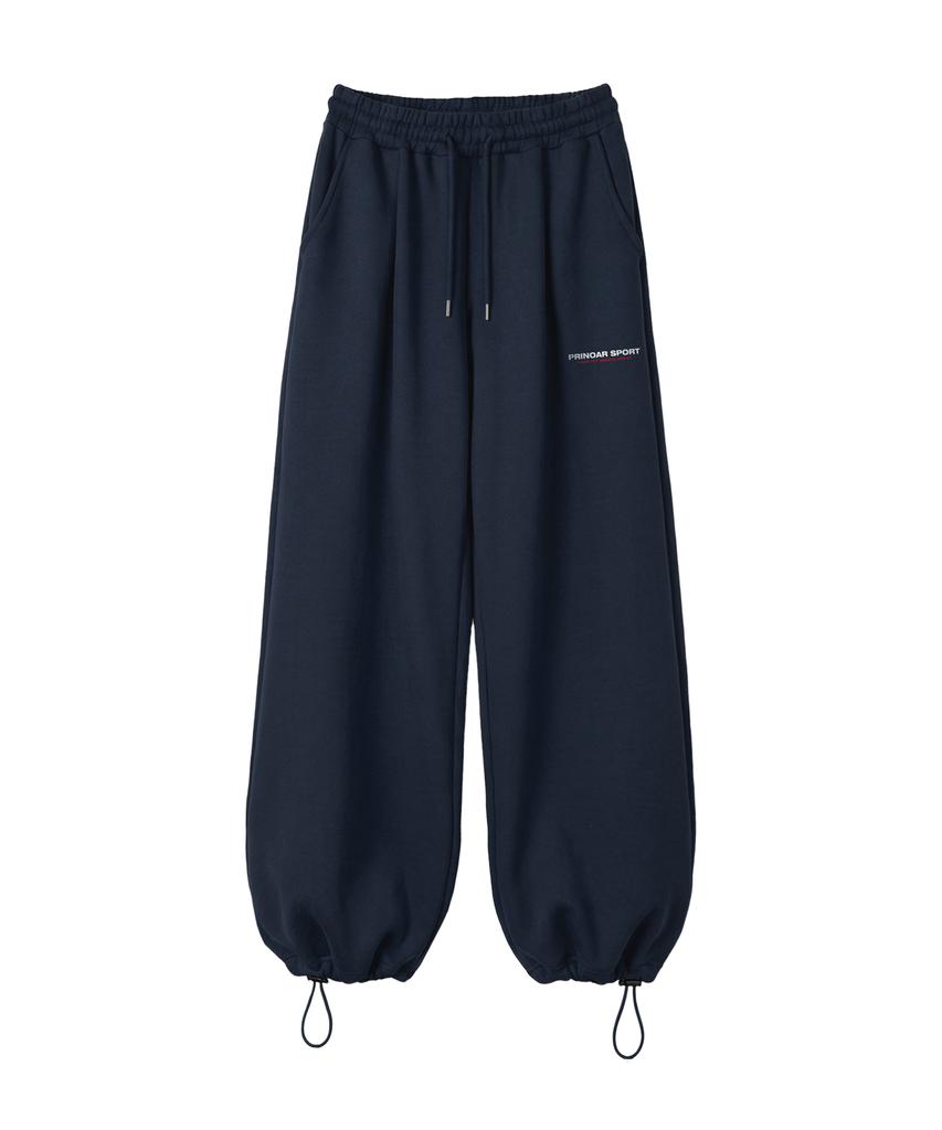 PRINOAR Small Sport String Single-Pleat Wide Pants - Navy