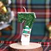 3D Number Cake Decorating Candle Green Glitter Birthday Candles Digital Candle Cake Topper Birthday Party Anniversary Cake Decor