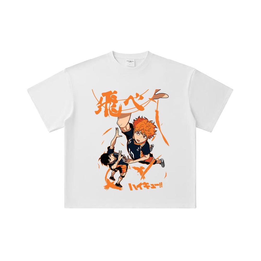 260 GSM Double Yarn 32 Count 100% Cotton Haikyuu V10 Hinata Tobio Print Unisex Heavy Cotton T Shirt… More