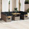 VidaXL Garden Lounge Set with Cushions 10 Pcs Grey Wicker Acacia, Outdoor Sofa Set, Sofa Set 3327644