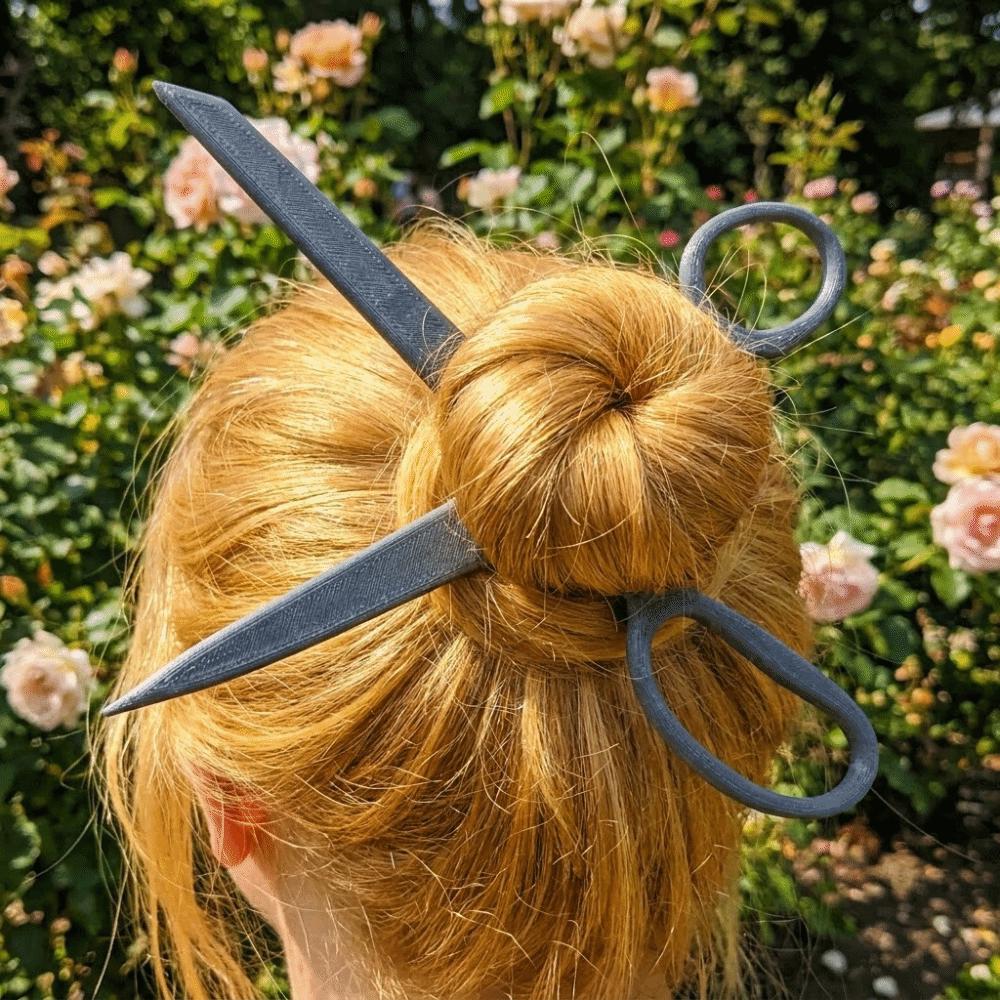Funny Scissors Shape Hair Stick ABS Decorative Headwear Halloween Y2K Hair Clip Women